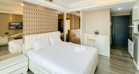 Bedroom 2 Good Choice and Cozy Studio Apartment at Ambassade Kuningan By Travelio