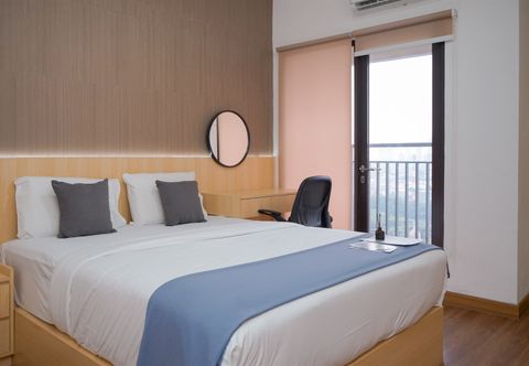 Bedroom Cozy Studio Apartment at Atria Residence Gading Serpong By Travelio