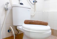 In-room Bathroom 7 Strategic and Homey 2BR at Bassura City Apartment By Travelio