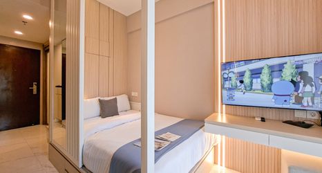 Bedroom 2 Strategic and Elegant Studio at Sky House BSD Apartment By Travelio