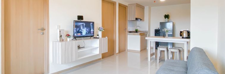 Lobby Spacious 3BR Apartment with Neutral Toned at Meikarta By Travelio