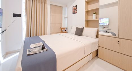 침실 2 Simple Style Studio (No Kitchen) at Tokyo Riverside PIK 2 Apartment By Travelio