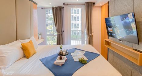 Phòng ngủ 2 Stylish and Nice Studio Apartment at Tokyo Riverside PIK 2 By Travelio