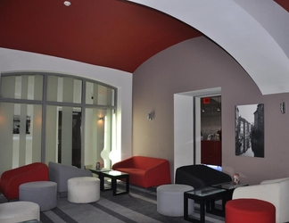 Lobby 2 Red and Blue Design Hotel Prague