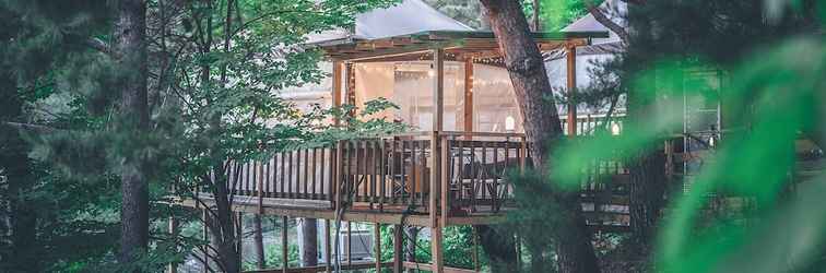 Exterior Couplestar in Forest Glamping