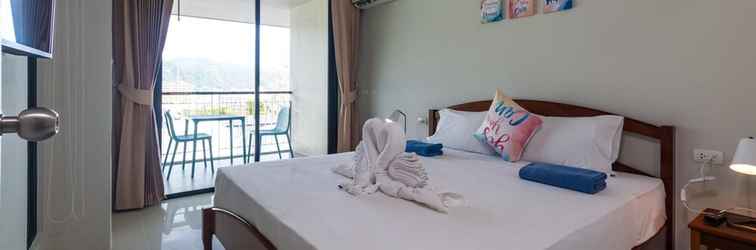 Phòng ngủ U606 - Convenient Patong Apartment for 3 People With Pool and gym