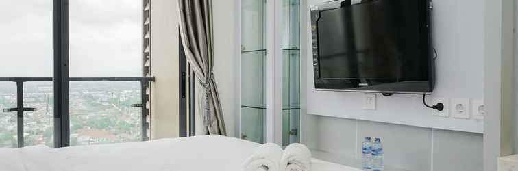 Bedroom Homey And Warm Studio At Sky House Bsd Apartment