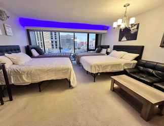 ห้องนอน 2 Stay together on the strip - 8 comfy beds w/view