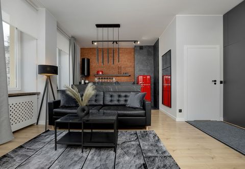 Others Grey and Red Apartment by Renters