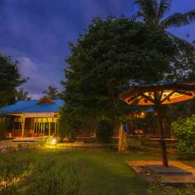 Front of property - evening/night 7 Waisai Beach Hotel, Pasir Timbul Raja Ampat Hotels