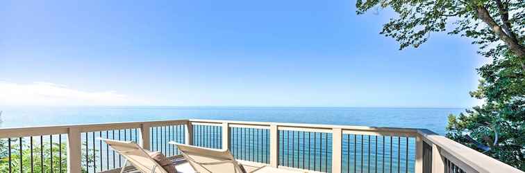 Lainnya Modern Lake Michigan Home With 3 Lakefront Decks!