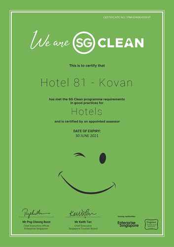 HYGIENE_FACILITY Hotel 81 Kovan - Staycation Approved