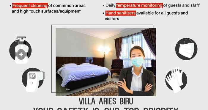 ห้องนอน Aries Biru Hotel & Villa