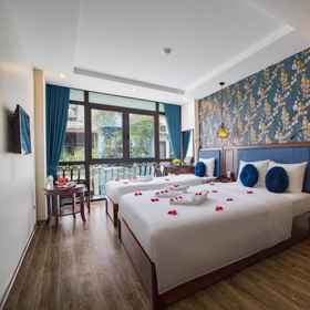 Bedroom 1 Serene Boutique Hotel & Spa, โรงแรม & ที่พัก Cafe Trấn Vũ