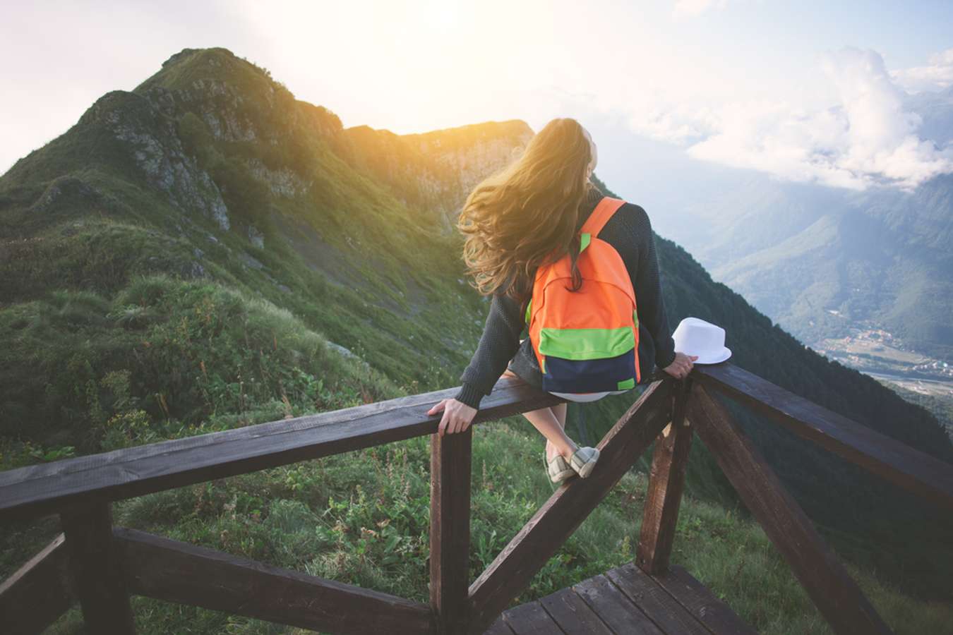 a young traveler on the road