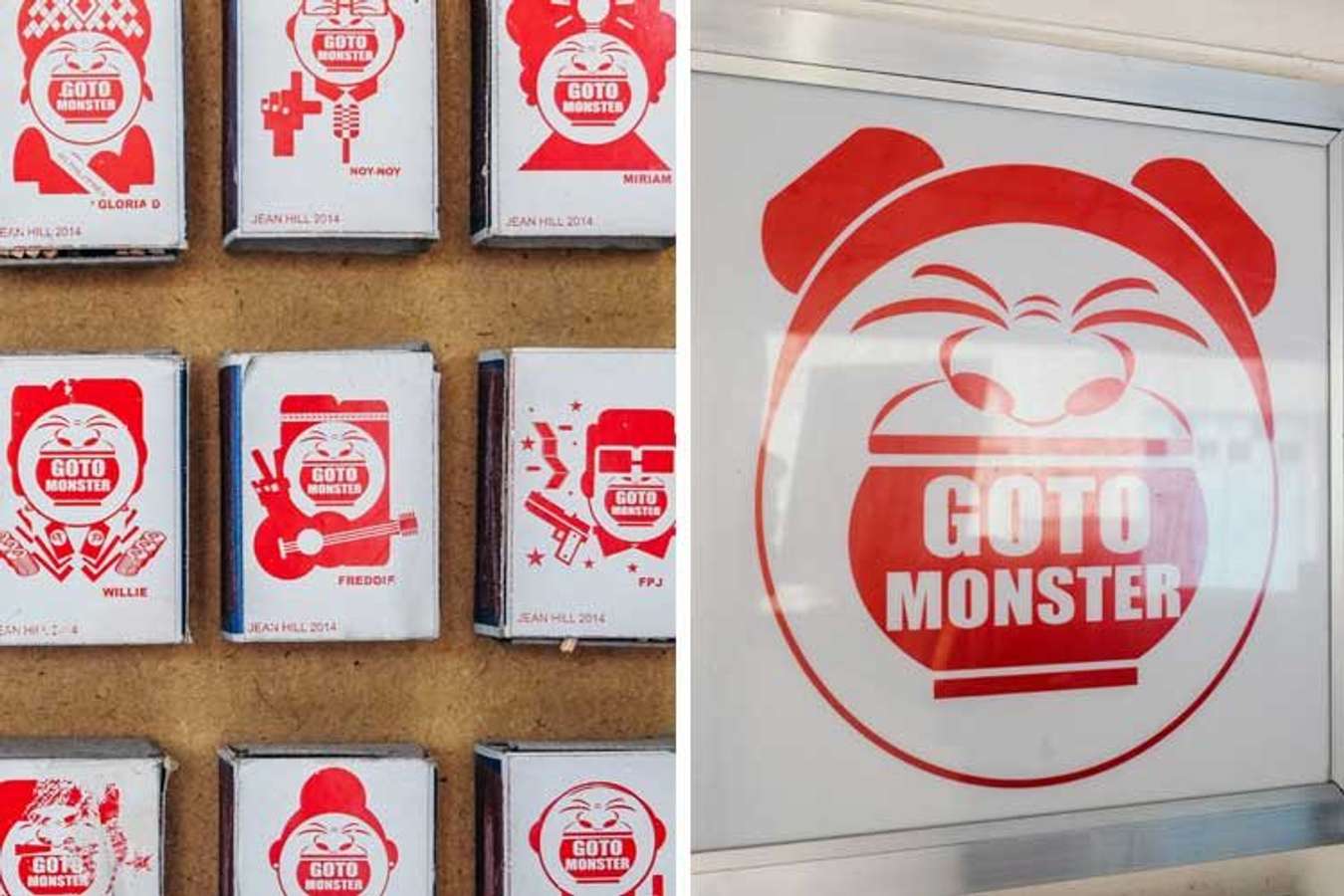 Goto Monster logo and matchbox art