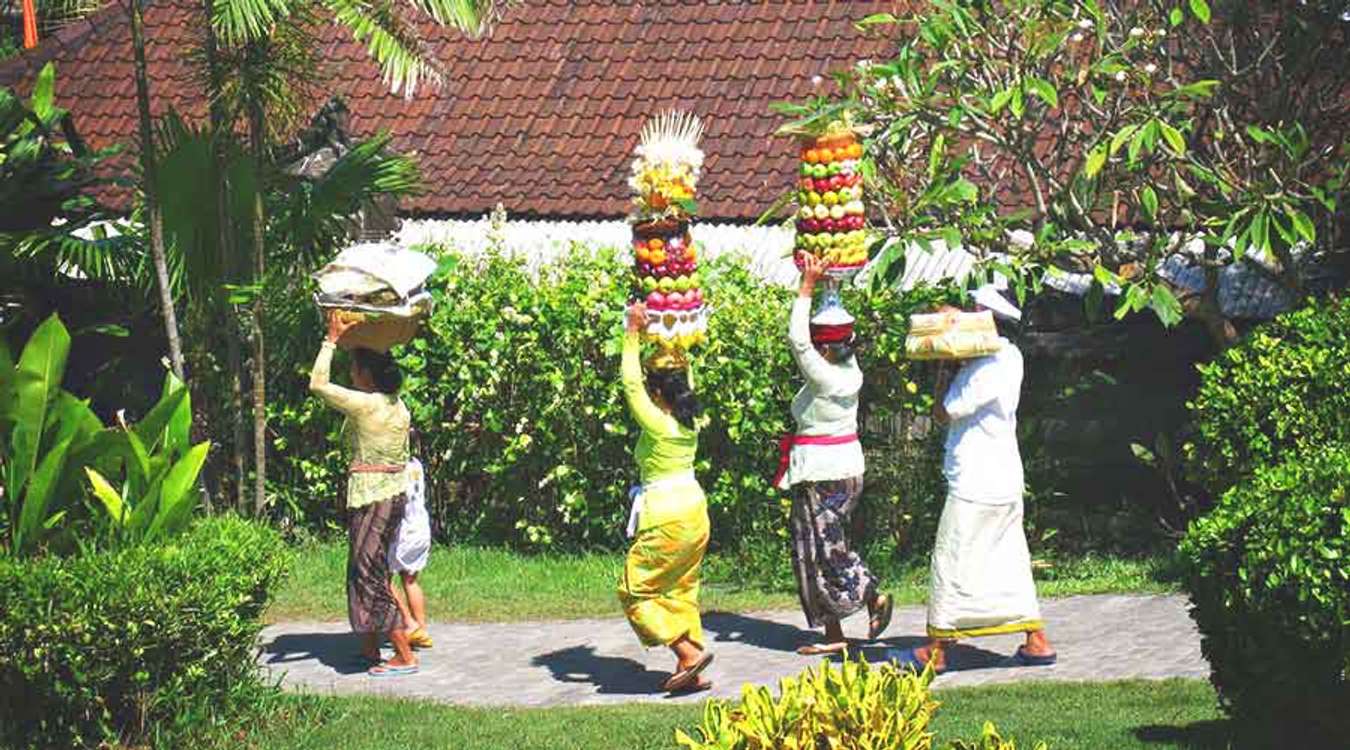 Balinese Women Carrying Donations