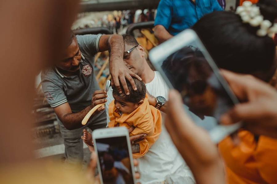 Thaipusam - Head shaving ceremony
