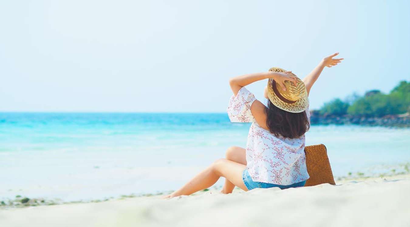 Woman enjoying freedom in Beach