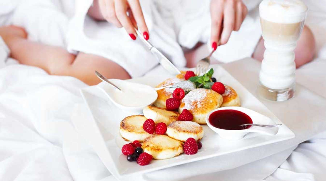 Breakfast at hotel room