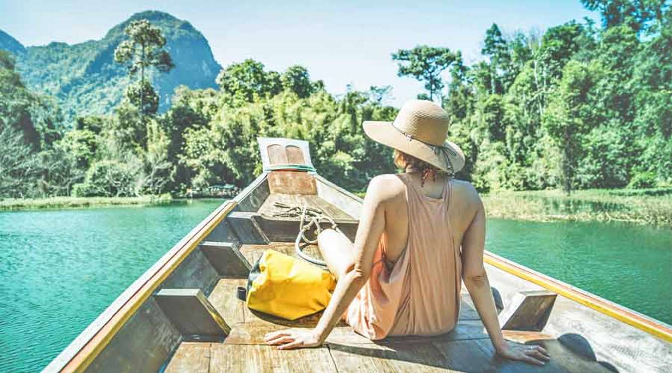 Female enjoying boat ride