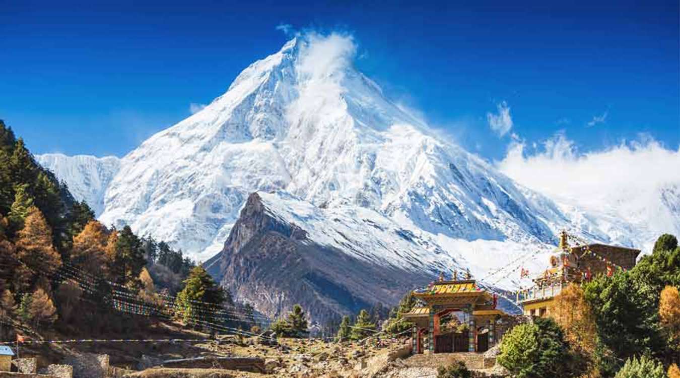 Mt. Manaslu in Himalayas Nepal