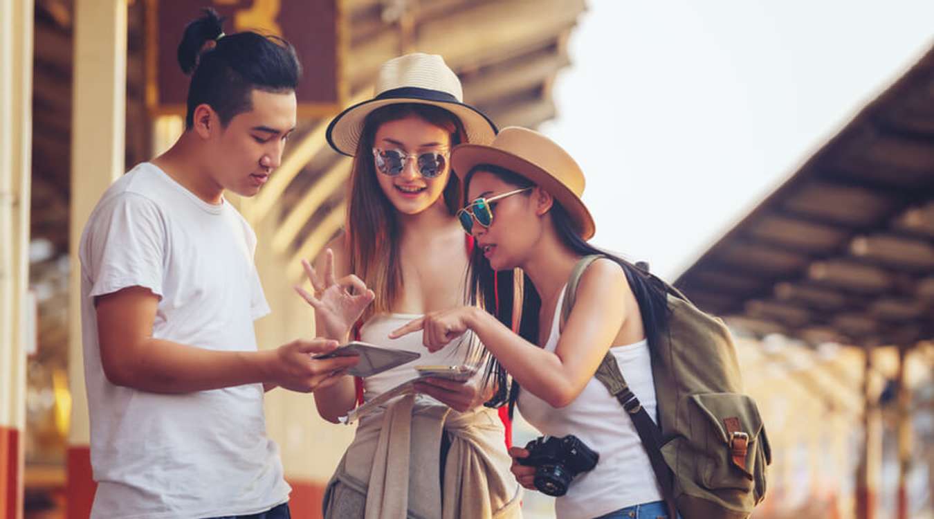 Two Tourists Asking Directions