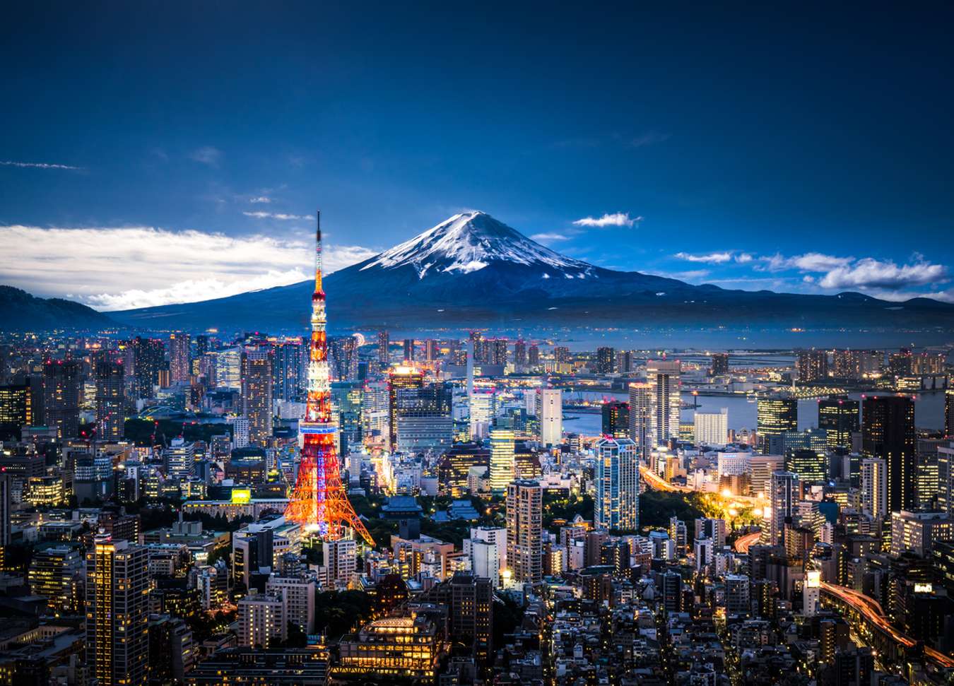 Aerial View Of Tokyo Cityscape With Fuji Mountain In Japan Stock Photo -  Download Image Now - iStock