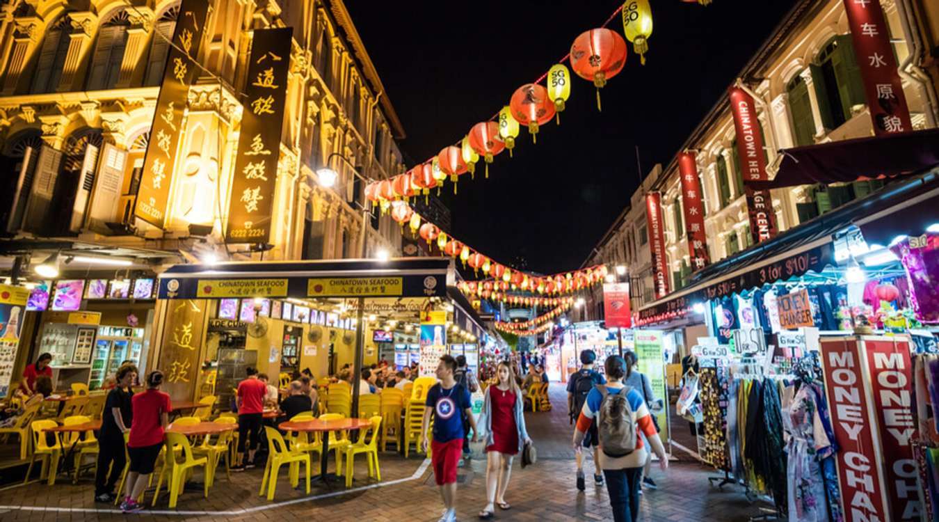 Chinatown In Singapore At Night