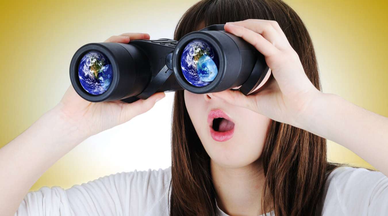 Woman Surprise Scoping The World