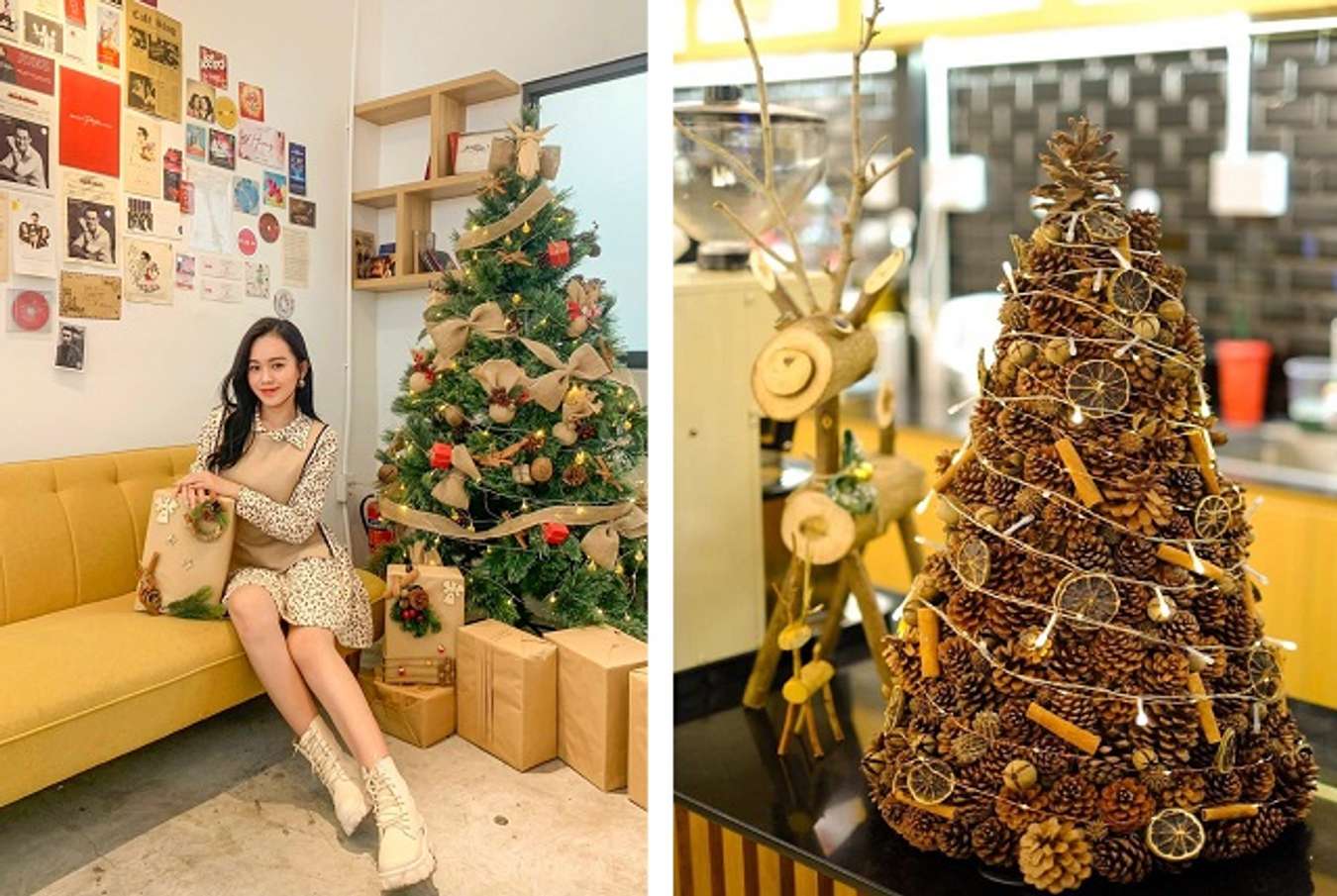 Hãy đến thưởng thức ly cà phê đầy hương vị và cảm nhận không khí Giáng sinh tại quán cafe trang trí Noel đẹp lung linh ở Sài Gòn. Bạn sẽ được chiêm ngưỡng những trang trí đầy sáng tạo và tinh tế, tạo nên không gian ấm áp và thật đặc biệt.