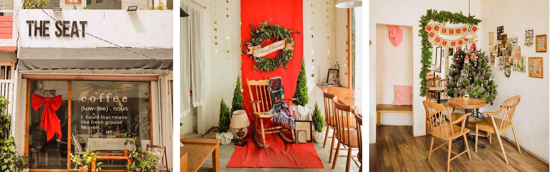 Quán cafe trang trí Noel: Không gian ấm áp và tràn ngập tinh thần Giáng Sinh đang chờ đón bạn ở quán cafe trang trí Noel đẹp mắt này. Hãy thưởng thức ly cà phê thơm ngon trong không gian lãng mạn và đón nhận cảm xúc không thể tả nổi khi nhìn ngắm các trang trí tràn đầy màu sắc và ý nghĩa.