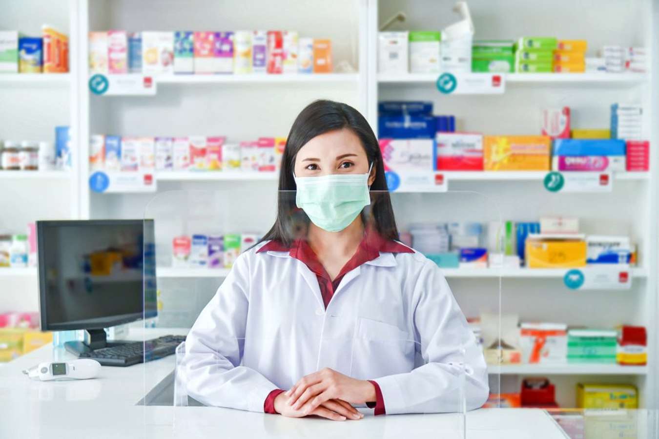 pharmacy drug store sells mask
