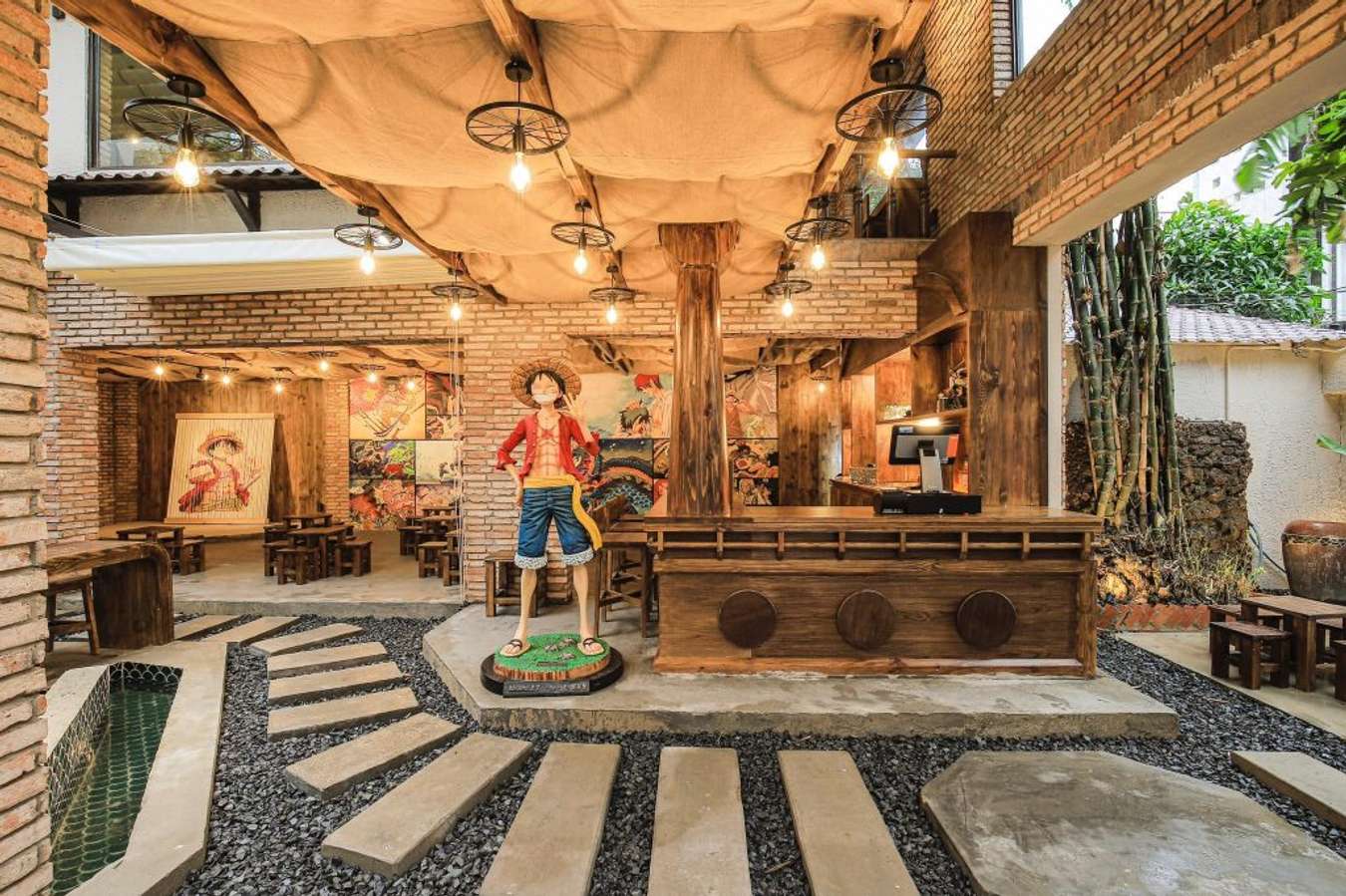 quán cafe one piece trên boong concept