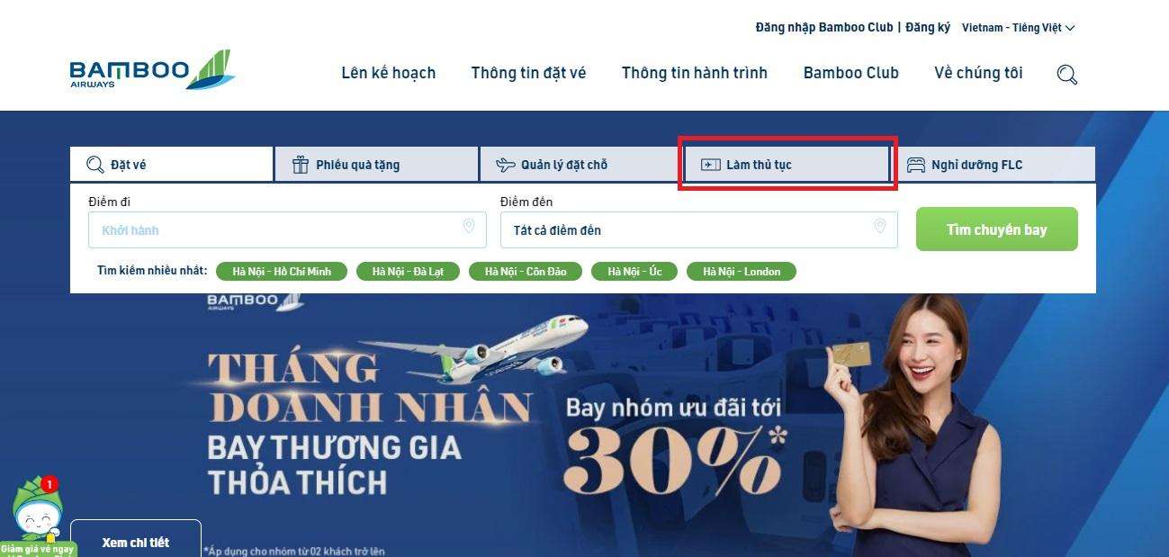 Tôi cần chuẩn bị những gì để có thể check in online vé máy bay Bamboo Airways?
