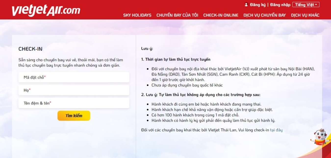 Check in online VietJet