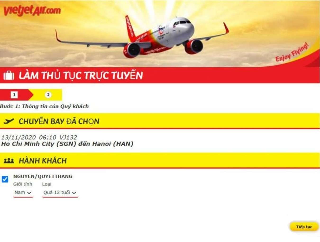 Check in online VietJet