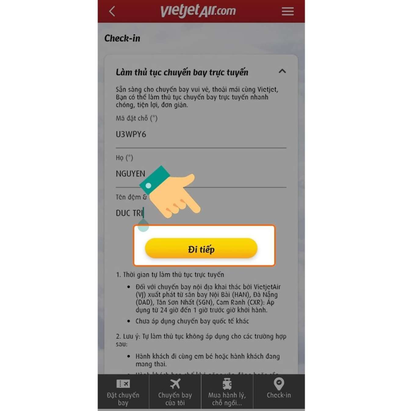 Check in online VietJet