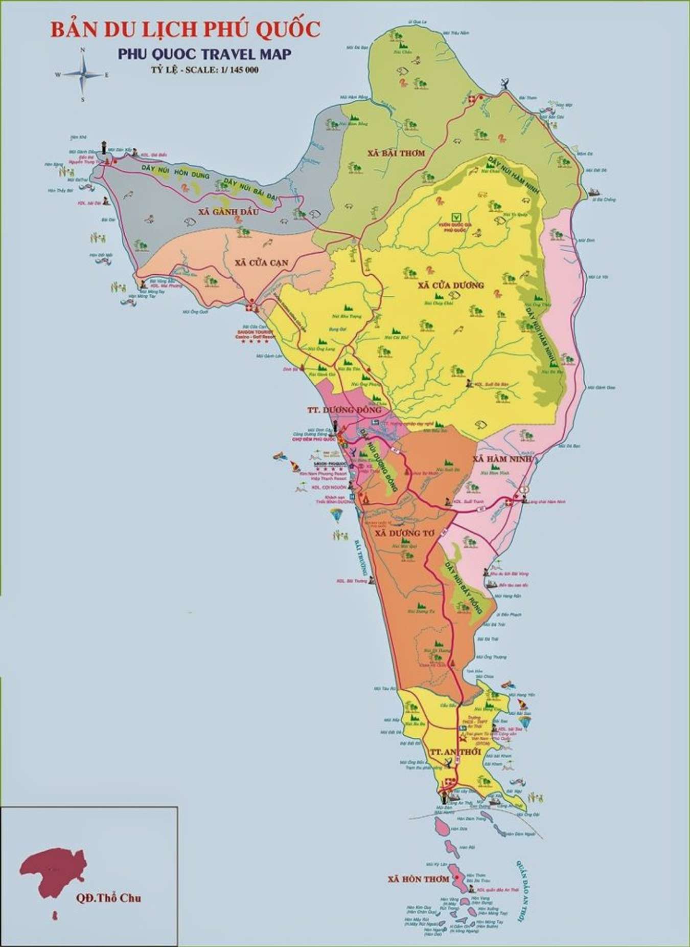 Update Bản đồ Du Lịch Phú Quốc đầy đủ Và Chi Tiết Nhất