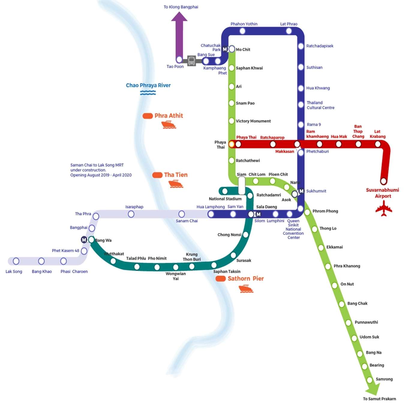 Bản đồ tàu điện MRT ở Bangkok