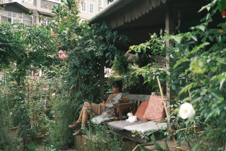 Bao trùm bởi màu xanh của cây cối