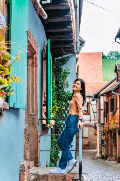 Check-in một góc phố tại thị trấn Riquewihr