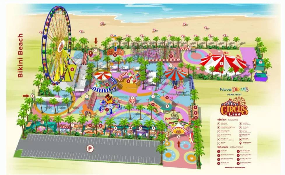 Bản đồ khu vực vui chơi tại Circus Land 