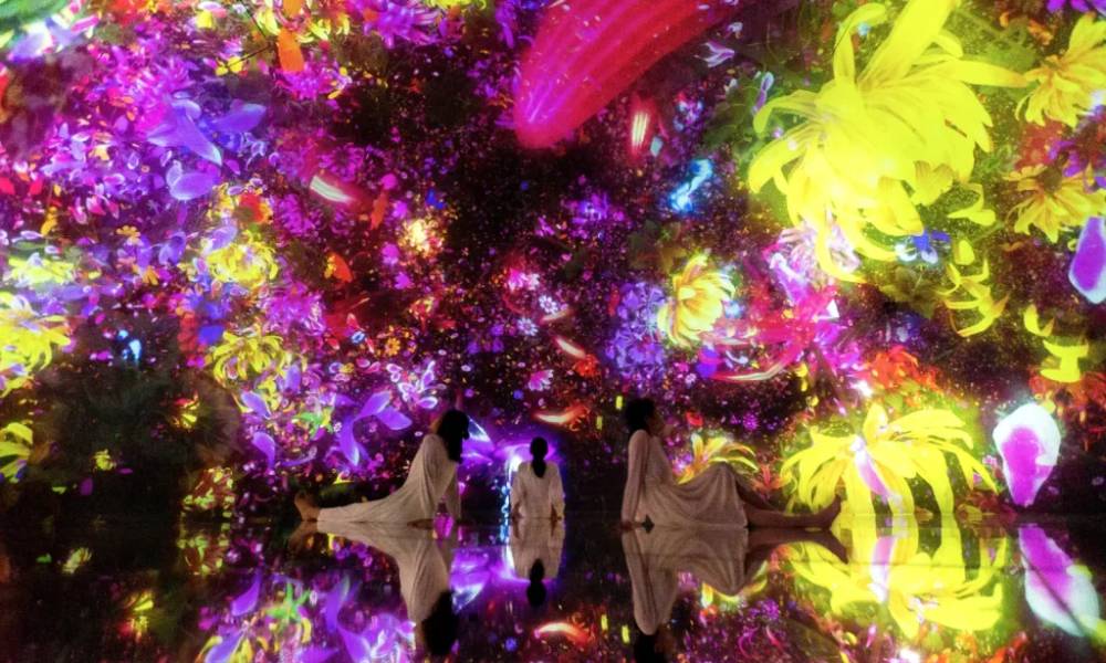 Floating in the Falling Universe of Flowers
