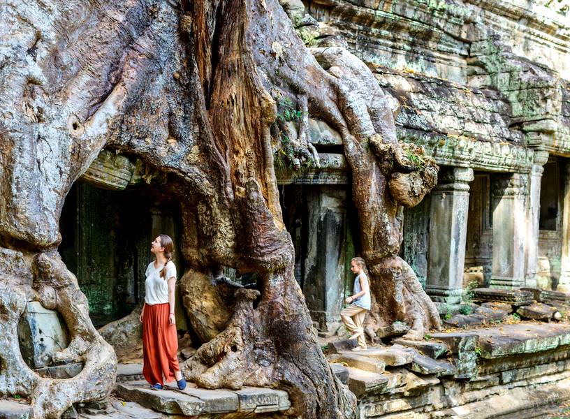 Những cây cổ thụ len lỏi vào trong lớp đá sa thạch của Angkor Wat | Raya và rồng thần cuối cùng