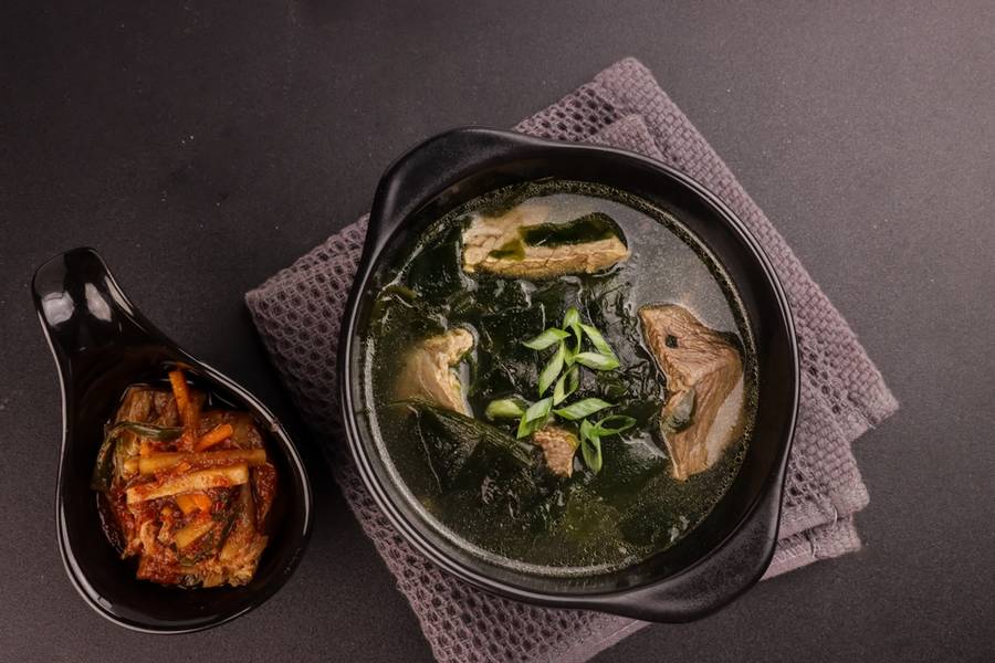 Miyeok Guk is Traditional Korean Seaweed Soup. 