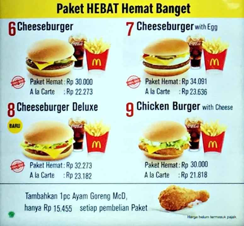 Menu mcd 2022