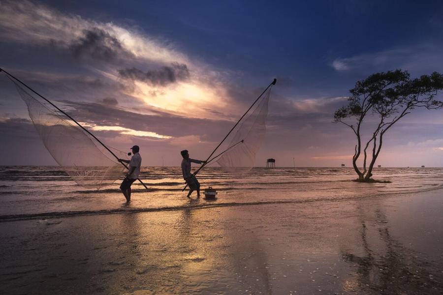 Đồng Tháp có gì chơi? Biển Tân Thành có hoạt động đánh cá