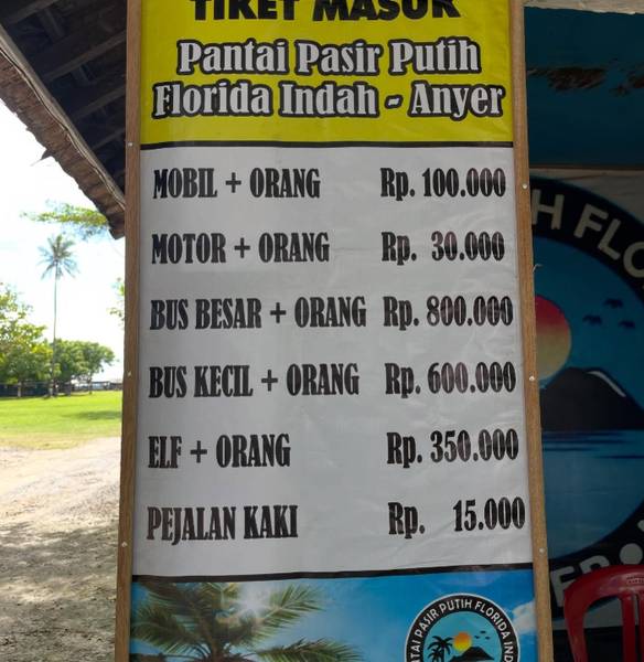 Harga Tiket Pantai Florida
