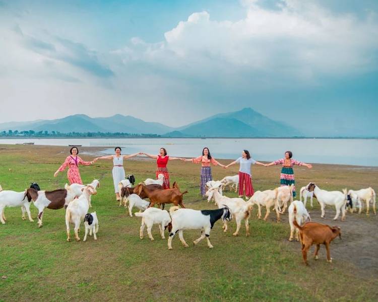 Bãi bồi Tiên Sơn với khung cảnh hùng vĩ và nên thơ.